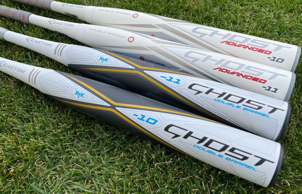 2020 Easton Ghost Advanced Fastpitch Softball Bat Compared to White Ghost Dual Stamp Bat